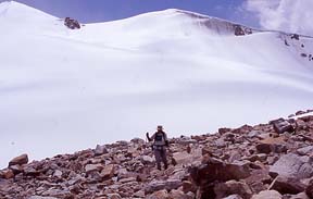 Descending from Uween-e-Sar (4,887m)